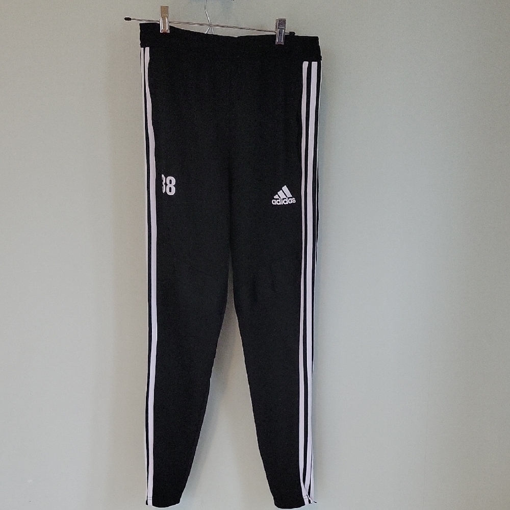 Adidas Black Joggers with White Stripes Size Small - Picture 2 of 10